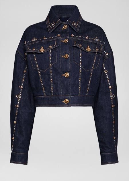 Jacheta Denim Versace Versace Studded Dama | FSQRAGE-04